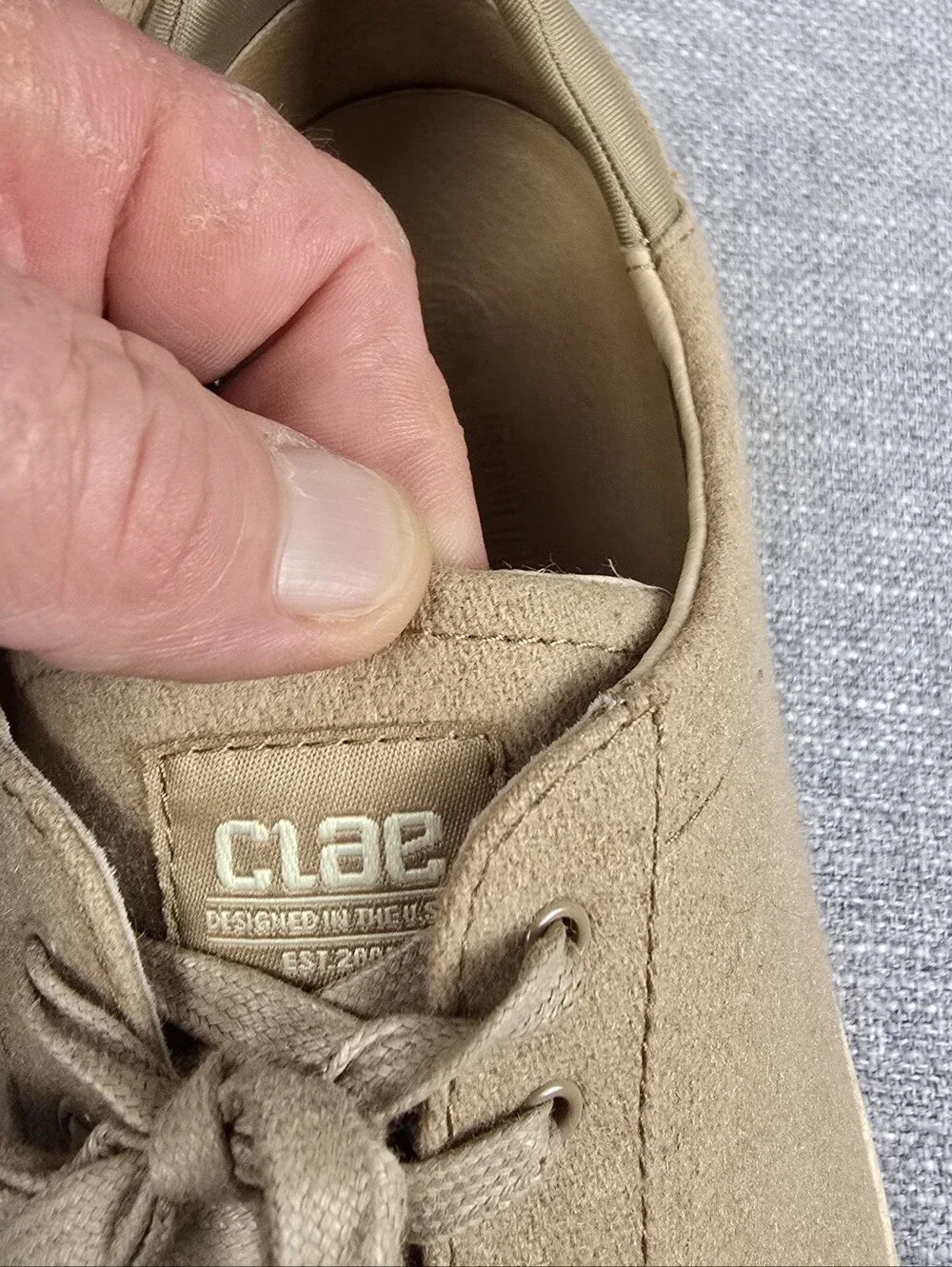 Clae Bradley Low Top Casual Wool Sneakers Tan Mens Sz 12
